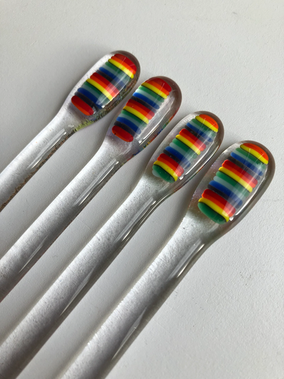Fused Glass Drink Stirrers/Swizzle Sticks/Cocktail Stirrers/Set Of 4/Gin Stirrers/Cocktail Sticks/Multi Coloured Stirrers/Gin Lovers Gift