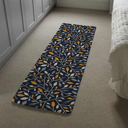Matsumoto Designer Shaggy Dark Blue/Orange/Grey Rug