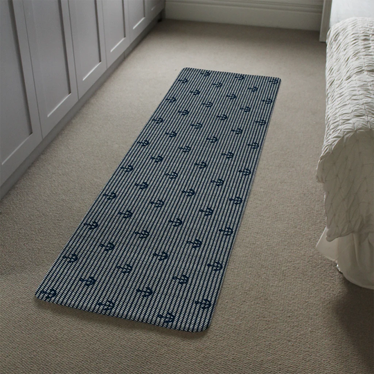 Kroll Anchors on Rope Pattern Designer Shaggy Black/White Rug
