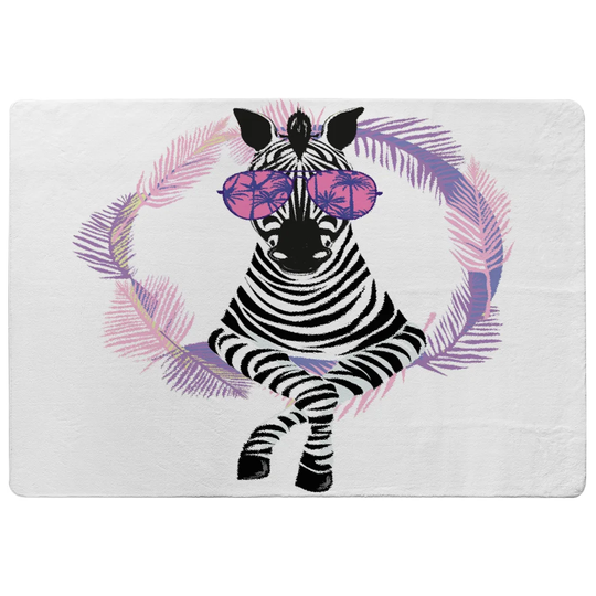 Penick Zebra Designer Shaggy Purple/Pink/Black Rug