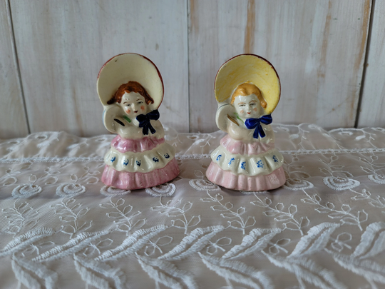 Vintage Girl Salt & Pepper Shakers - Made in Occupied Japan/Salt And