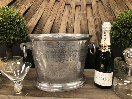 Champagne Cooler Large Aluminium Loop Handles Wine Coolers Ice Bucket For Party
