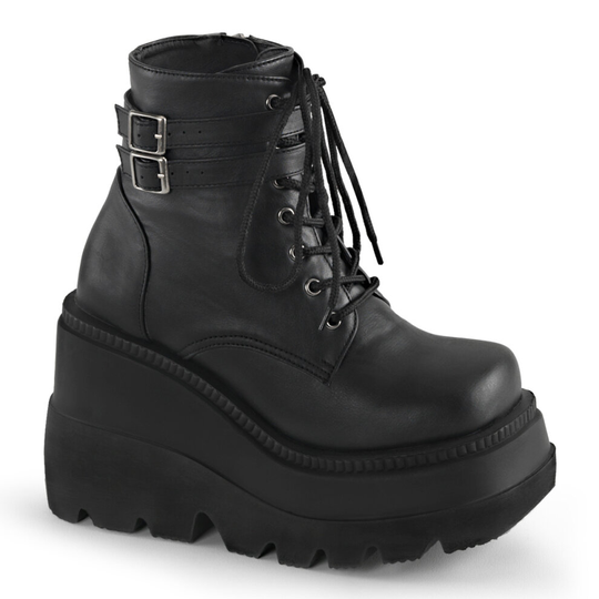 (5 (Adults')) Demonia SHAKER-52 Blk Vegan Leather