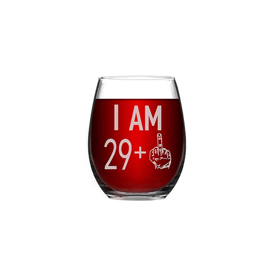 Livole 30th Birthday Gifts for Women Men, 15oz Stemless 29+ Wine Glasses, Unique Personalized Unbreakable Wine Tumbler for Best Friend, Mom,