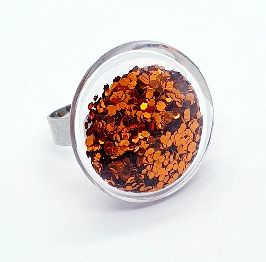 Bronze Glitter Shaker Ring