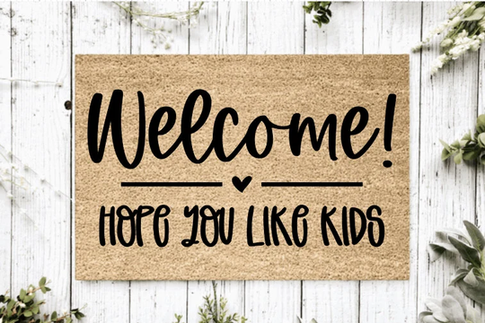 Welcome Hope You Like Kids Doormat | Housewarming Gift Wedding Custom Personalized Mat