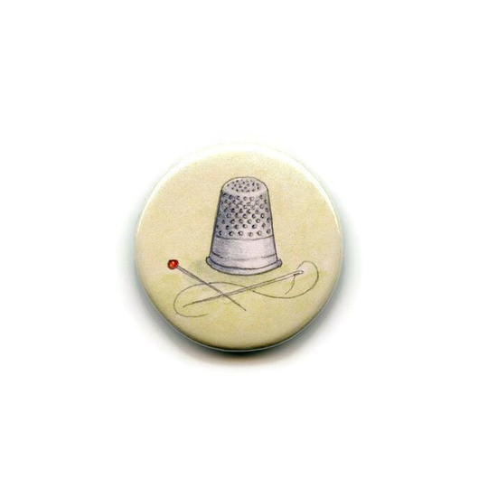 Thimble, Sewing Magnet, 38mm Round Button Needleworkers, Makers, Fridge Magnet