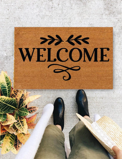 Welcome , Closing Gift, Funny Door Mat, New Home Gift, Wedding Gift - 363