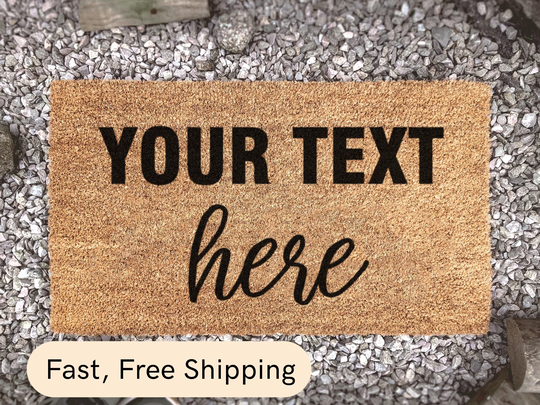 Your Text Here - Personalised Doormat Entrance Decor Home Décor Housewarming Present Choose Font