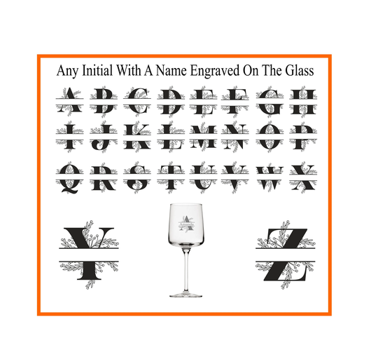 Personalised Initial Iconic Red Wine Glass 11Oz | 32Cl