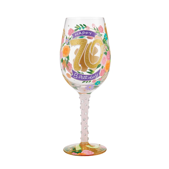Happy 70Th Birthday Red Wine Glass