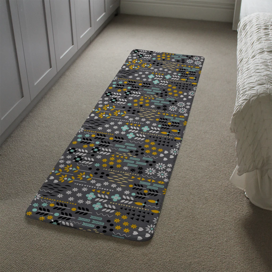 Kimsey Shaggy Grey/Yellow Rug