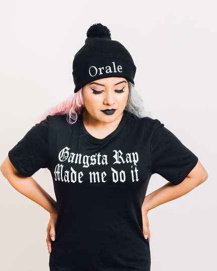 Gangsta Rap Made Me Do It - Women's Tee Shirt- Tees Custom Shirt Gifts Tees- Graphic Made in Los Angeles