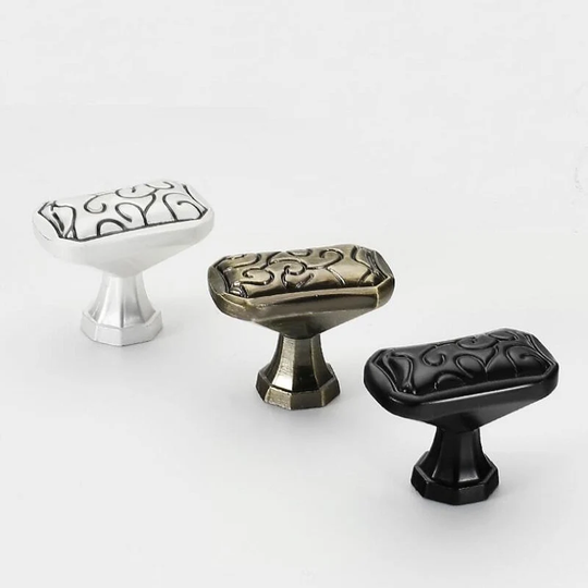 Black/Bronze /Silver Flowers Knob Kitchen Cabinet Pulls Drawer Pull Dresser Knobs Handle Zinc Alloy Door Furniture Hardware
