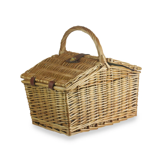 2 Person Tweed Double Lidded Picnic Basket