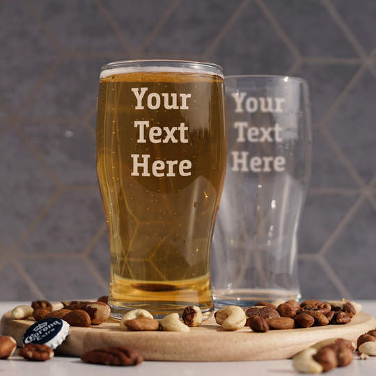 Personalised Pint Glass , Engraved Any Message Birthday Gift Wedding Stag Usher Fathers Day For Him Beer