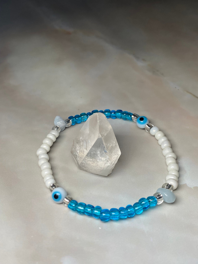 Evil Eye Aquamarine Bracelet/Anklet