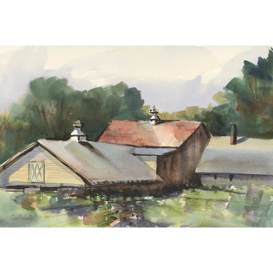 Shaker Barns - Wrapped Canvas Painting