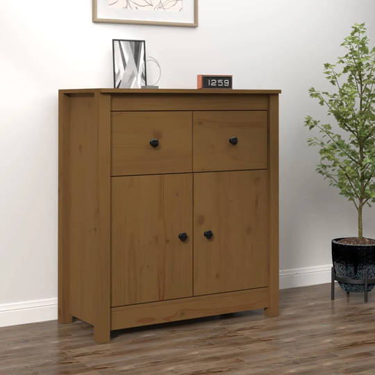 70" Wide 2 Drawer Pine Solid Wood Sideboard