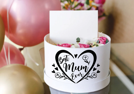 Best Mum Ever Decal - Mothers Day Vinyl Sticker Cute Labels Love Heart