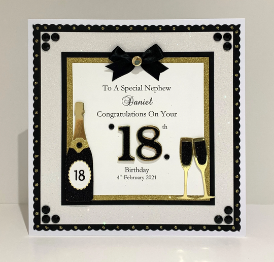 Birthday Card 18Th/21st All Colours & Ages Available Handmade Personalised