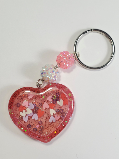 Beating Hearts Baby Heart Resin Shaker Keychain Keychain Sensory