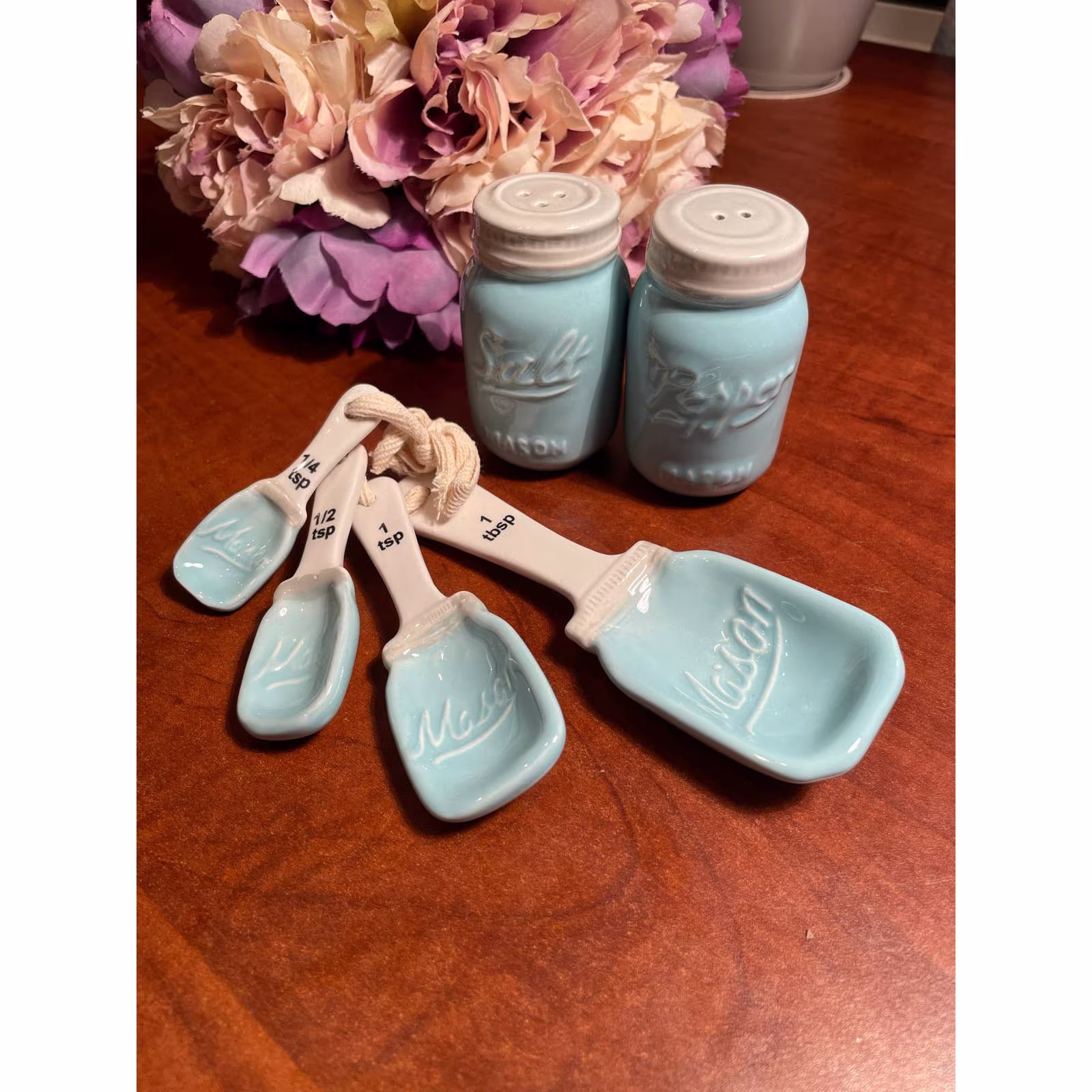 Aqua Mason Jar Gift Set