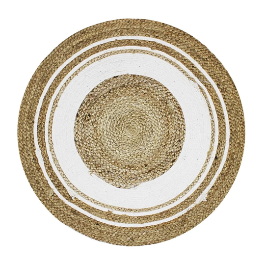 Dole Funny Braided White Rug
