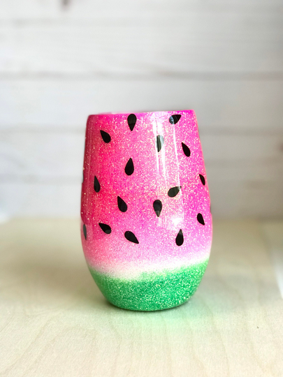 Watermelon Glitter Tumbler , Summer Party Cup, Wine Tumbler, Gift For Friend, Drinkware, Grandma, Mothers Day