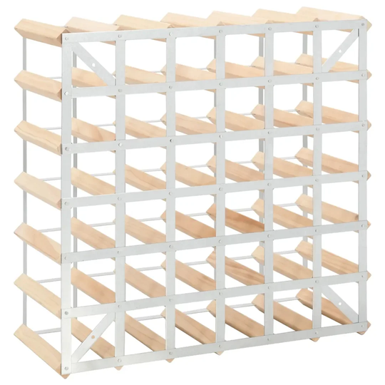 Rivas 42 Bottle Solid Wood Floor Wine Bottle Rack in Beige