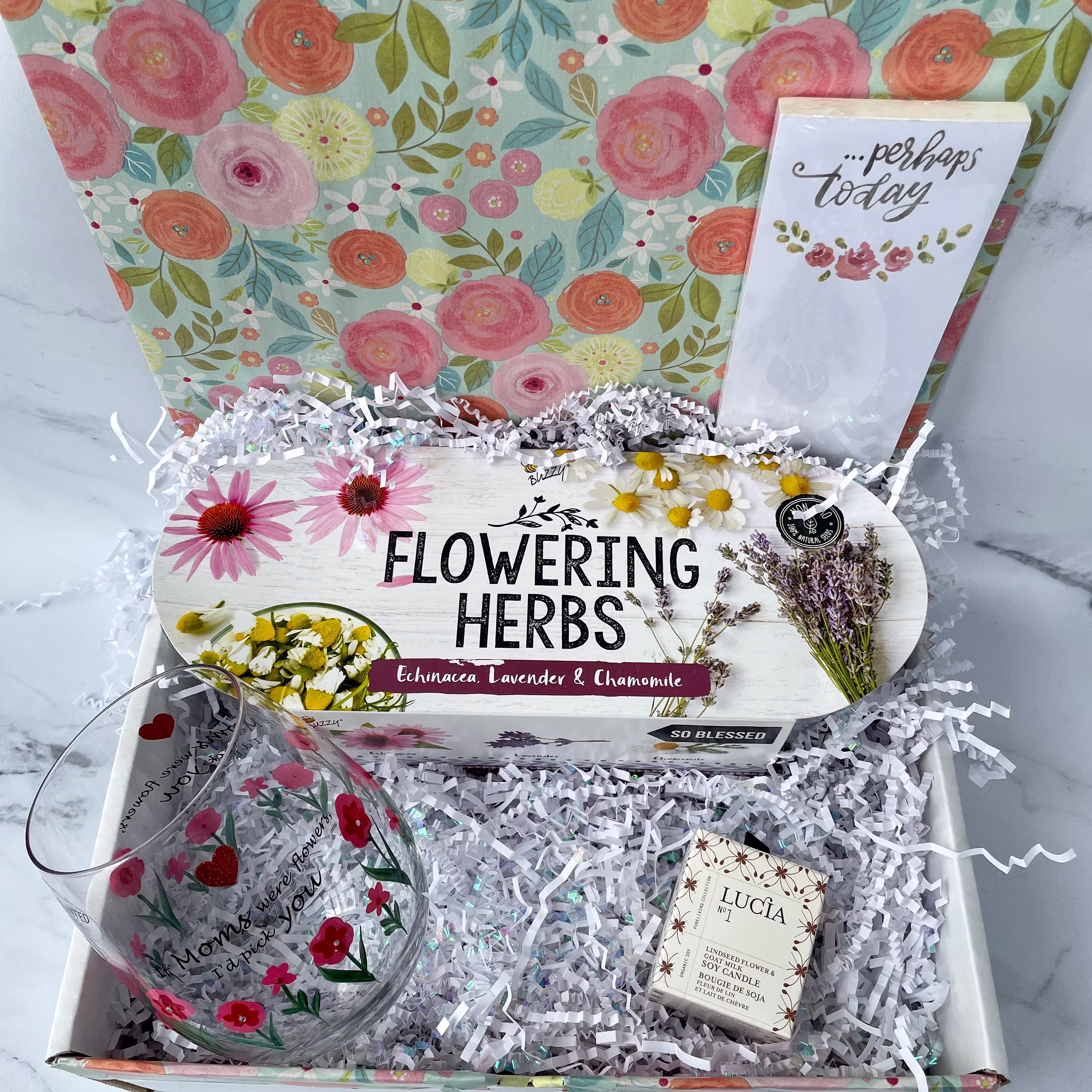 If Moms Were Flowers I'd Pick You, Wine Glass For Mom, Gardening Gift Flower Kit Gift, Birthday Mom From Daughter