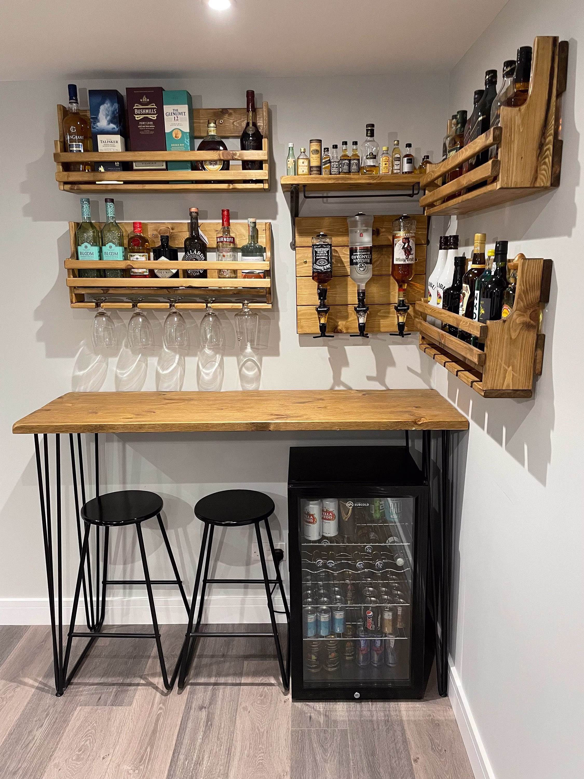 Ultimate Wooden Wall Mounted Mancave Bar, Outside Or Indoor Bar - Gin, Wine, Beer Summerhouse, Mancave, Pub Shed