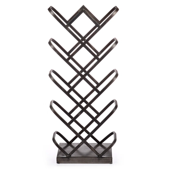 Itzary 14 Bottle Floor Wine Bottle Rack in Black