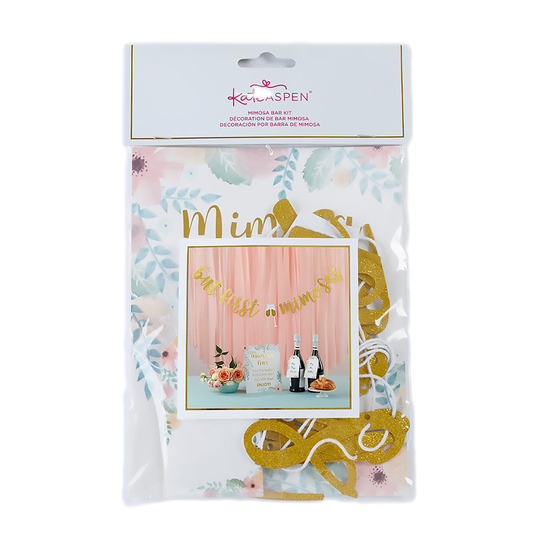 Floral But First Mimosas Bar Decorating Kit 10Pc | Bridal Shower Banner & Sign Mother's Day Garden Party Wedding Decor