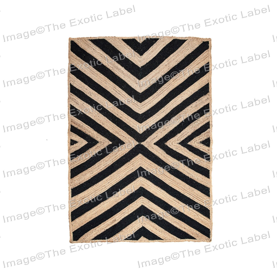2x3, 3x5, 4x6, 5x8, 6x9, 8x10, 9x12, 10x14 Ft Black Chevron Braided Rug Jute Purely Yoga Mediation Rugs Jute Room Decor Carpet