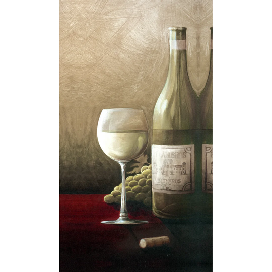 White Wine Still Life - Wrapped Canvas Painting Print