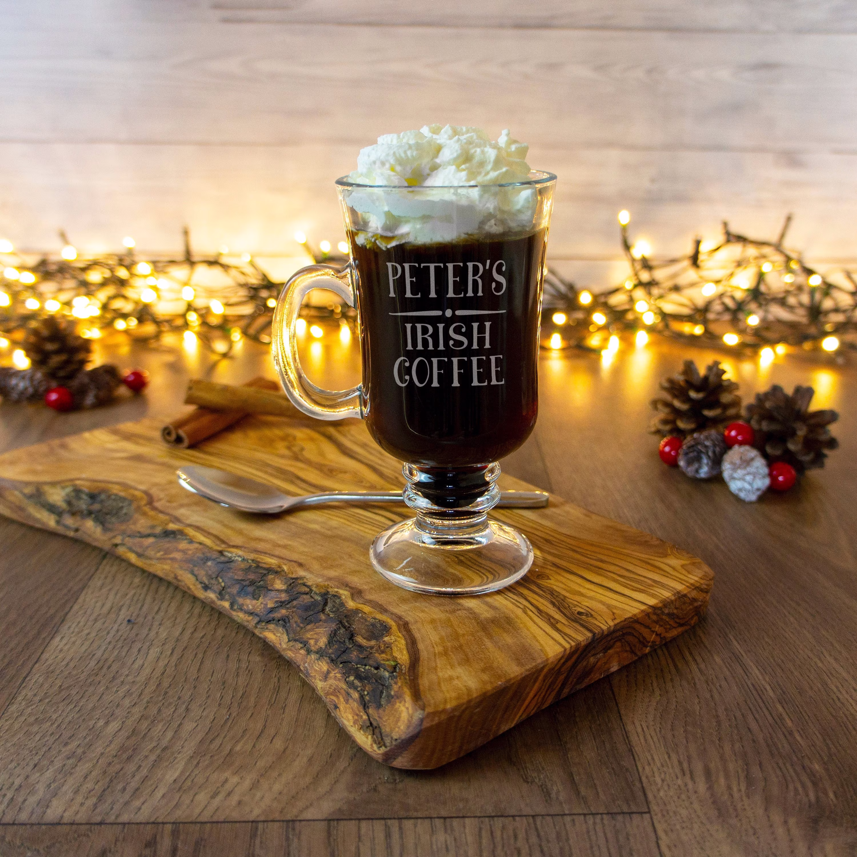Irish Coffee Glass Personalised With Name. Hot Toddy Whiskey Glasses, Christmas Gift For Him, Unique Gifts Men