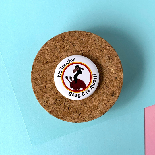 No Touchy Pinback Button Or Magnet | Badges Buttons 6 Feet Away