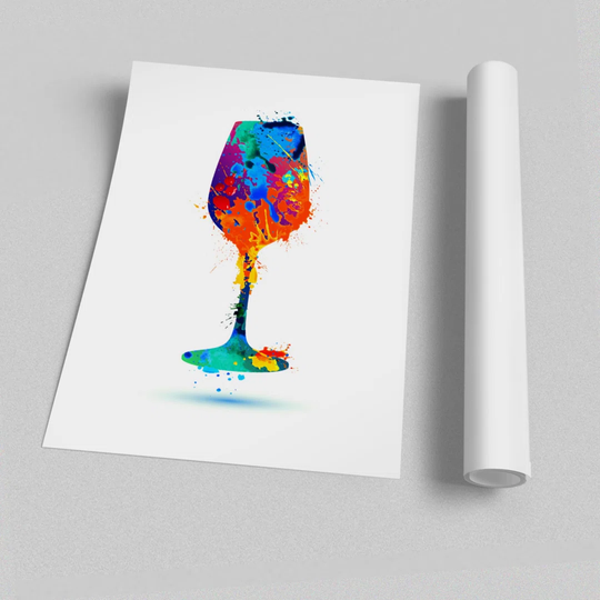 Wine Glass Splash Kitchen - Unframed Graphic Art Print on Paper