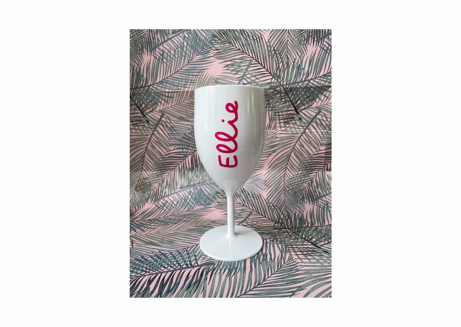 Lovely Personalised White Wine Glass, Island Style - Shatterproof, Virtually Unbreakable & Can Be Used Over 1000 Times