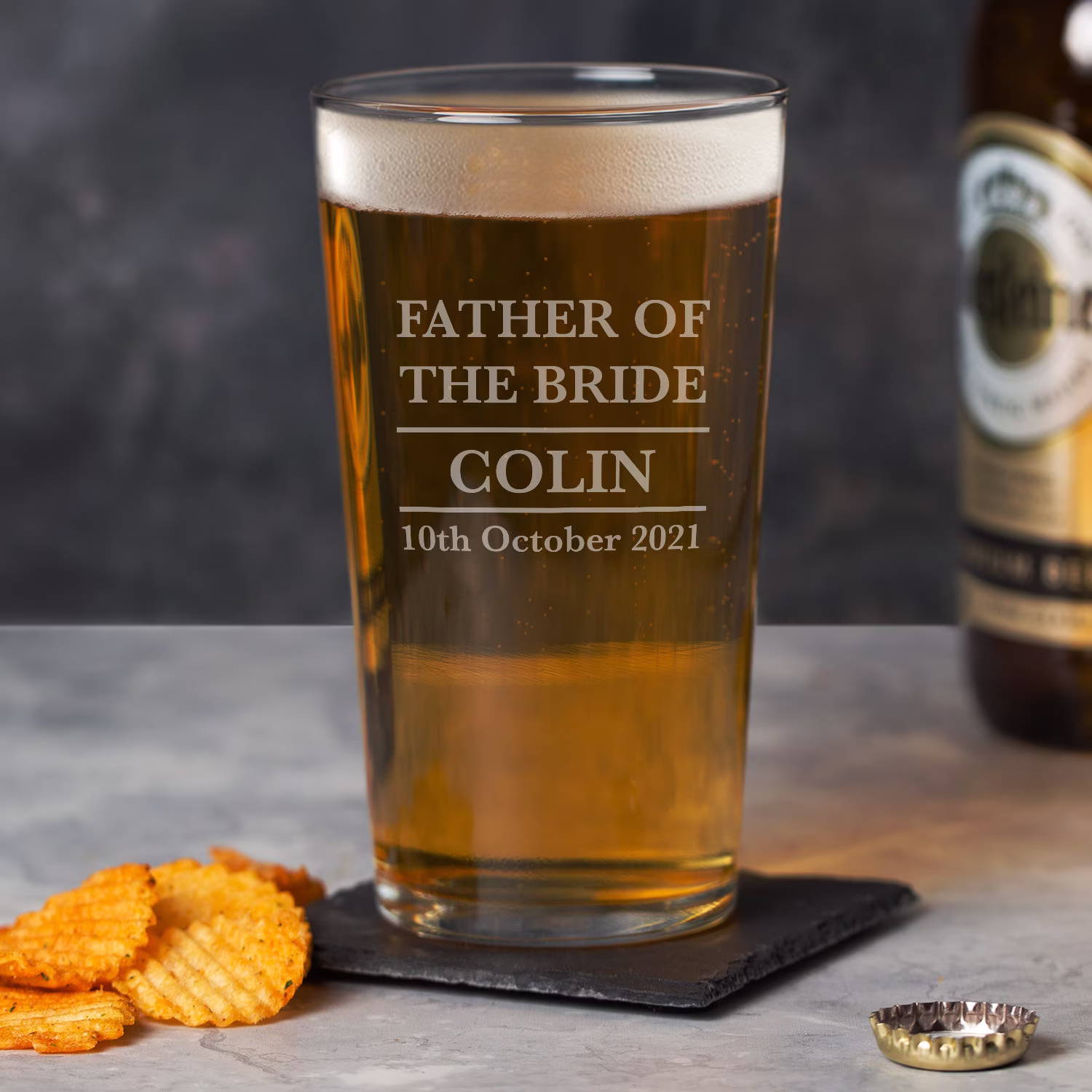 Personalised Pint Glass For Father Of The Bride Wedding Favours Thank You Gifts Ideas Tokens Presents Ideal
