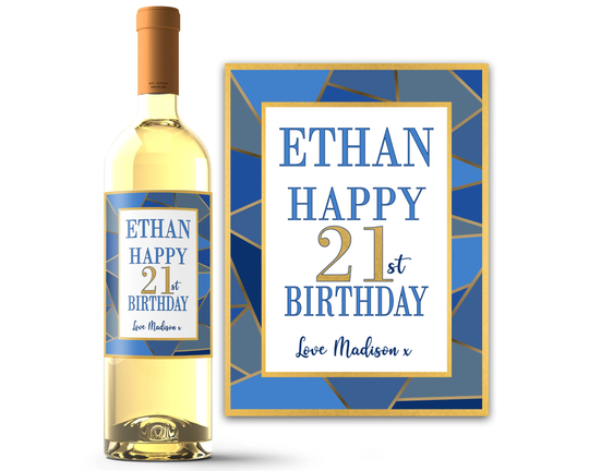 21st Birthday Gift For Him - Custom Wine Label Ideas Son