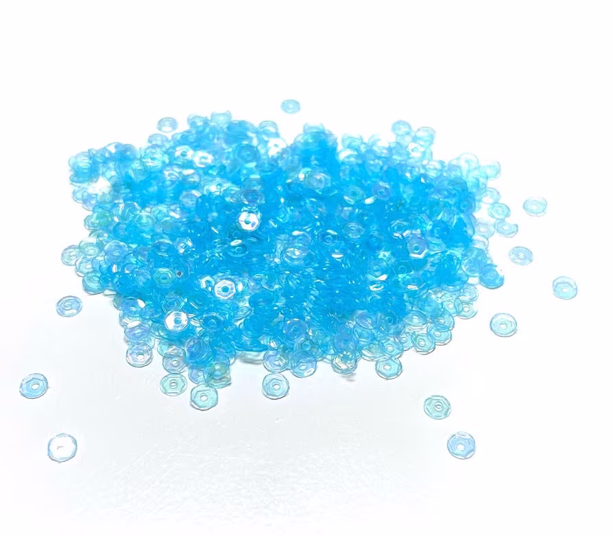 Transparent Iridescent Light Ocean Blue Sequins Multiple Sizes Available