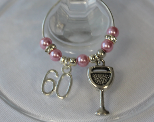 60Th Party Charm - Birthday Gift/Wine Glass Charms