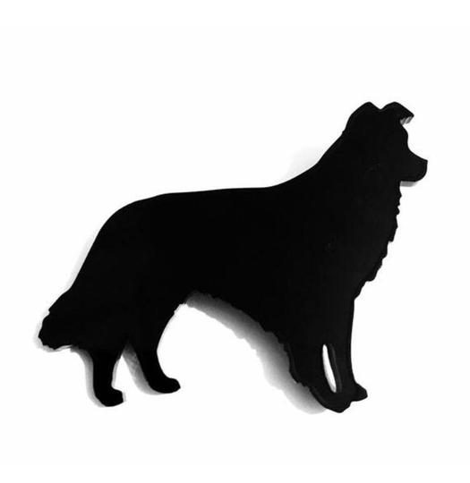 Border Collie Dog Fridge Magnet in Black