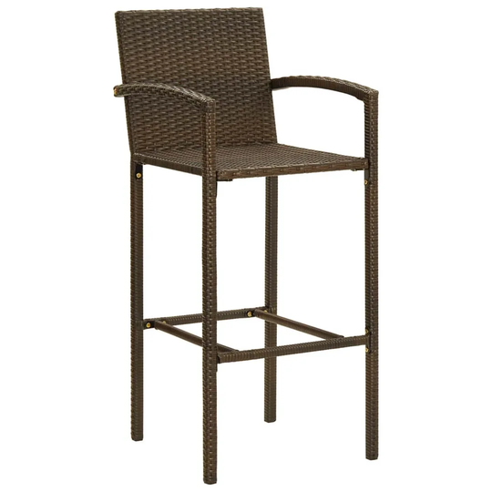 Bar Stools Set Of 2 Gray Poly Rattan