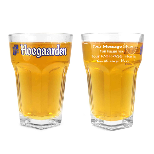 Personalised Engraved Official Hoegaarden Pot Pint Beer Glass (Your Name / Messa