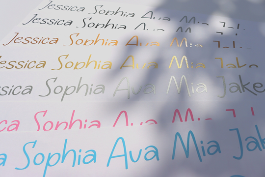 Custom Vinyl Lettering Stickers, Wedding Decor, Name Decals, Any Text, Personalised, Place Cards