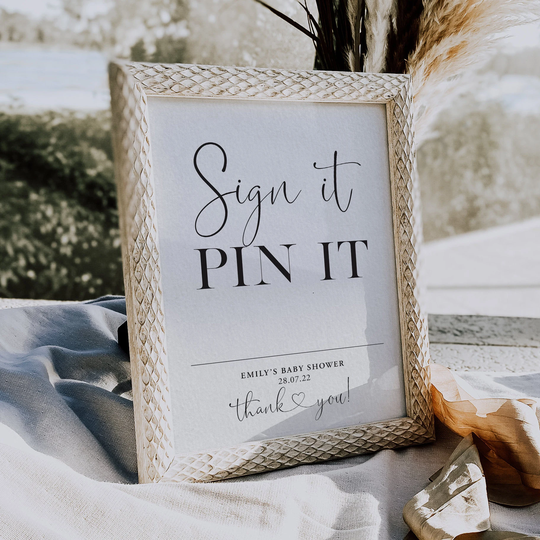 Personalised Baby Shower Sign | Unframed Print Sign It, Pin It 7x5 8x10