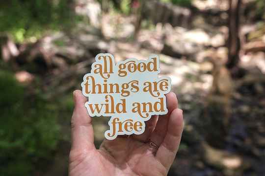 All Good Things Are Wild & Free Magnet | Refrigerator College Dorm Decor Boho Nature Gifts Thoreau Quotes